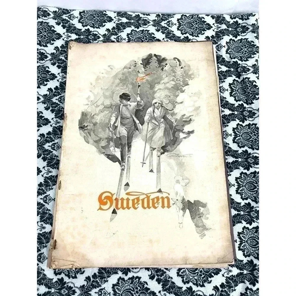 Antique Sweden Artbook 1912 Anders‎ Rare Art Reprint 16"x 11"
